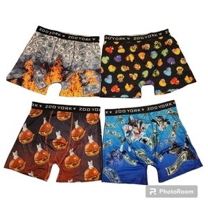 New,4x Zoo York Men's‎ boxer brief,underwear, XL,fits M/L